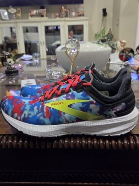Brooks Launch Womens  Tie Dyed  Multi Color Running Shoes with Neon Accents